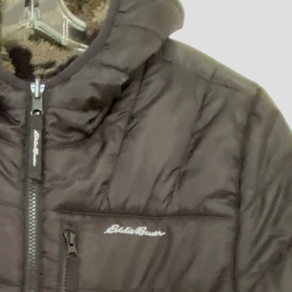 Eddie Bauer Boys 14/16 Reversible Fleece Lined Hooded Lightweight Puffer Jacket. - Picture 5 of 16